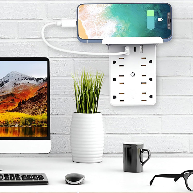 Compact Multi-Outlet Power Strip with USB