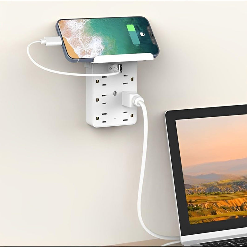 Compact Multi-Outlet Power Strip with USB