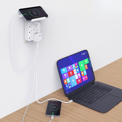 Compact Multi-Outlet Power Strip with USB