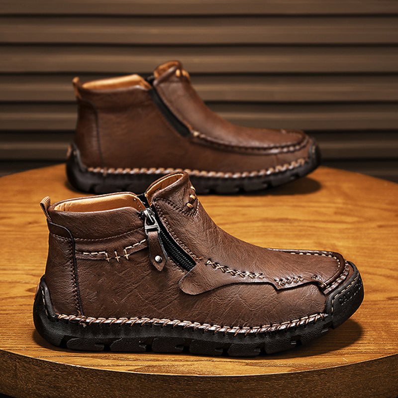 Men's Fashion Retro Zipper Detail Ankle Boots