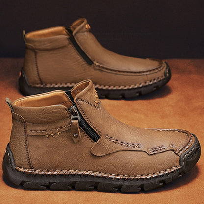 Men's Fashion Retro Zipper Detail Ankle Boots
