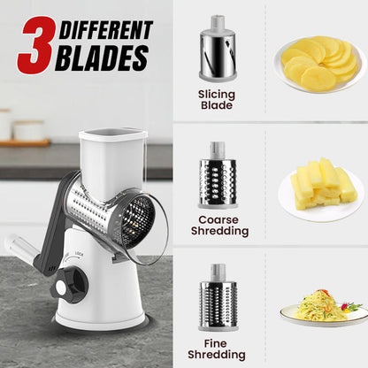3 in 1 Rotary Cheese Grater Vegetable Slicer