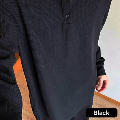 Men's Vintage Long Sleeve T-Shirt with Buttons