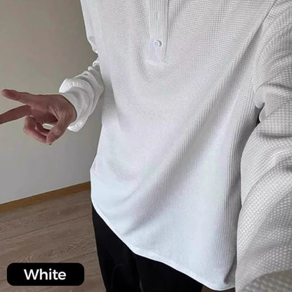 Men's Vintage Long Sleeve T-Shirt with Buttons