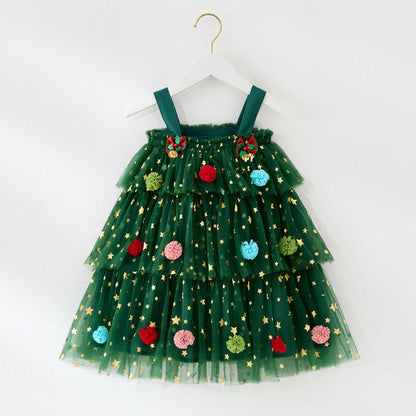 Christmas Star Toddler Girl Tulle Dress