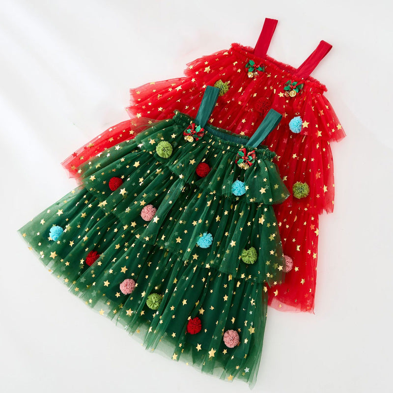 Christmas Star Toddler Girl Tulle Dress