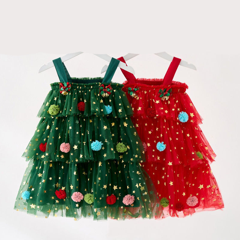 Christmas Star Toddler Girl Tulle Dress