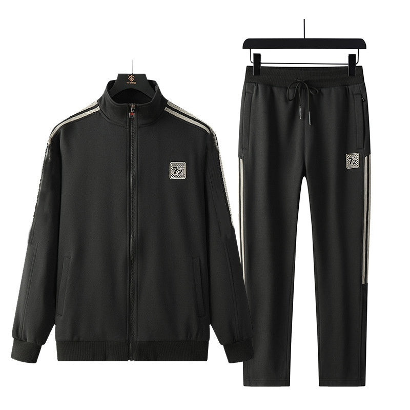 Men's Casual Striped Tracksuit 2-Piece Set