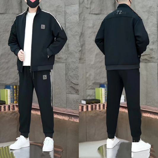 Men's Casual Striped Tracksuit 2-Piece Set