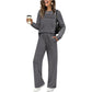 🔥 Women's Round-Neck Top and Drawstring Pants Set ✨