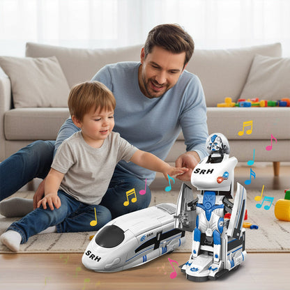 Rechargeable Transforming Train Robot Toy