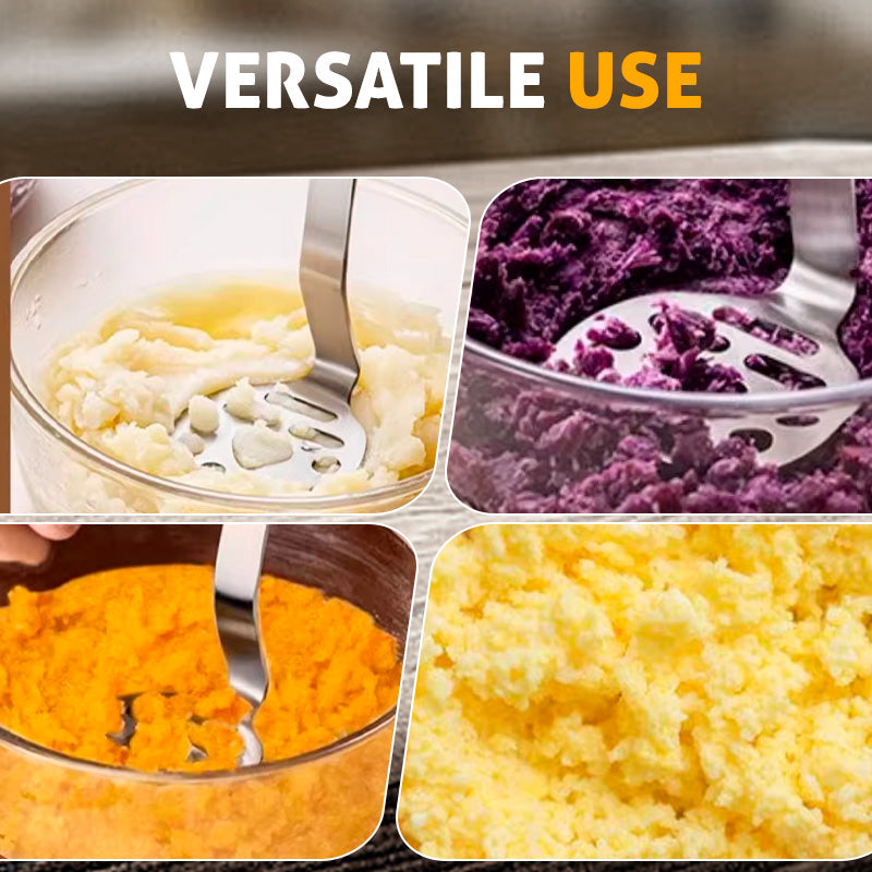 Stainless Steel Potato Masher with Wooden Handle