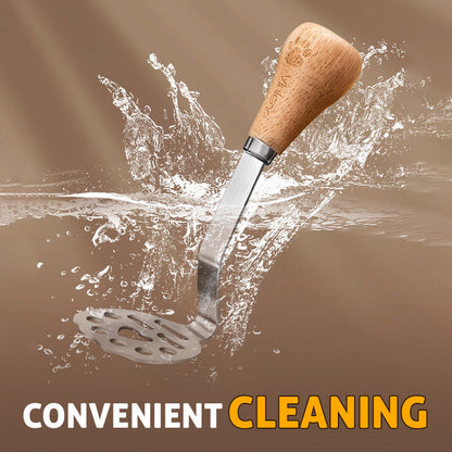 Stainless Steel Potato Masher with Wooden Handle