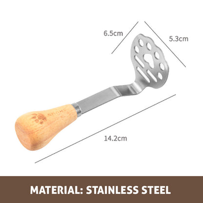 Stainless Steel Potato Masher with Wooden Handle