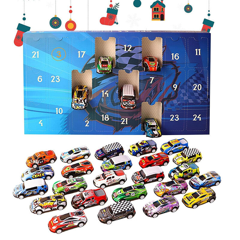🎄📅24 Day Christmas Advent Calendar - Racing Car Toy Countdown for Kids🎁