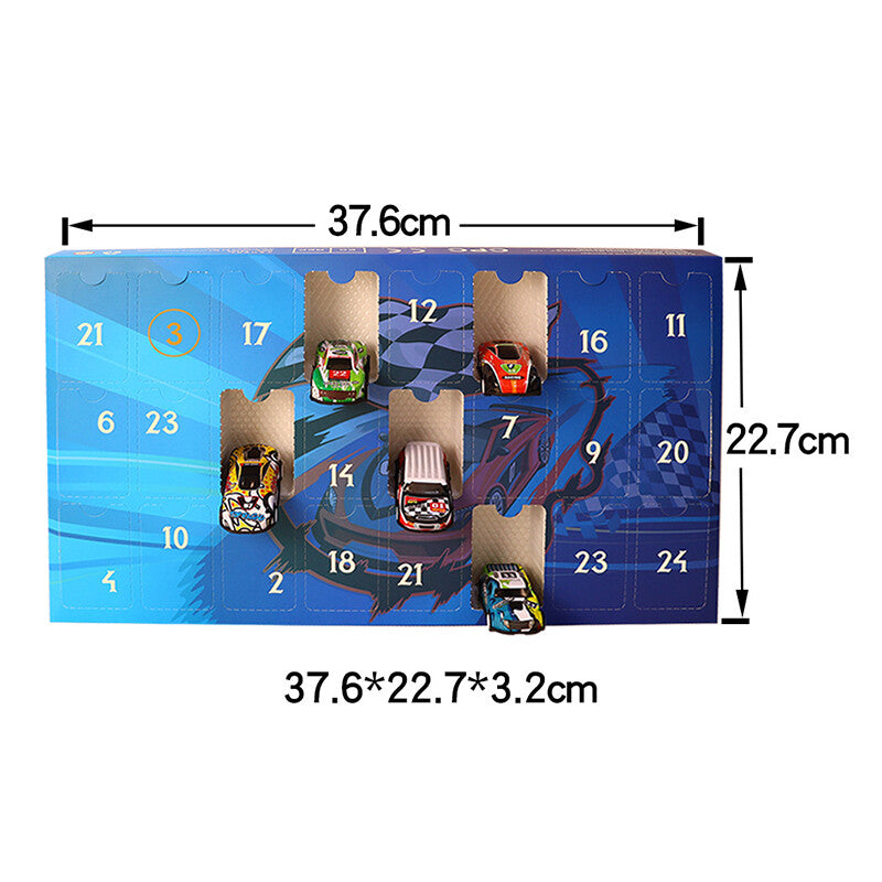 🎄📅24 Day Christmas Advent Calendar - Racing Car Toy Countdown for Kids🎁