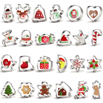 24-Piece Stainless Steel Christmas Cookie Cutters Set