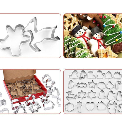24-Piece Stainless Steel Christmas Cookie Cutters Set