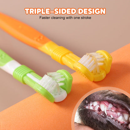 3-Sided Pet Soft Bristle Toothbrush