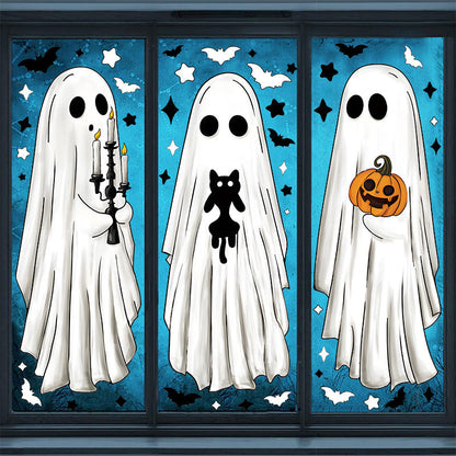 Cute & Fun Halloween Ghost Static Window Cling