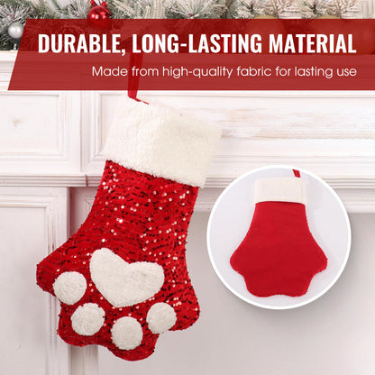 Cute Cat Paw Shaped Christmas Stocking Decor