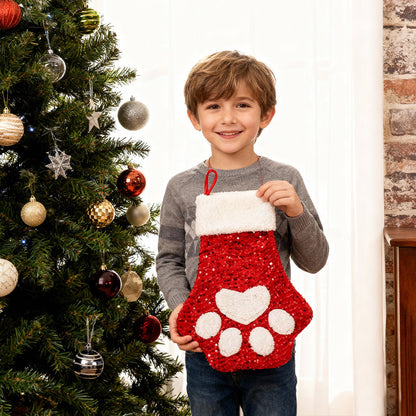 Cute Cat Paw Shaped Christmas Stocking Decor