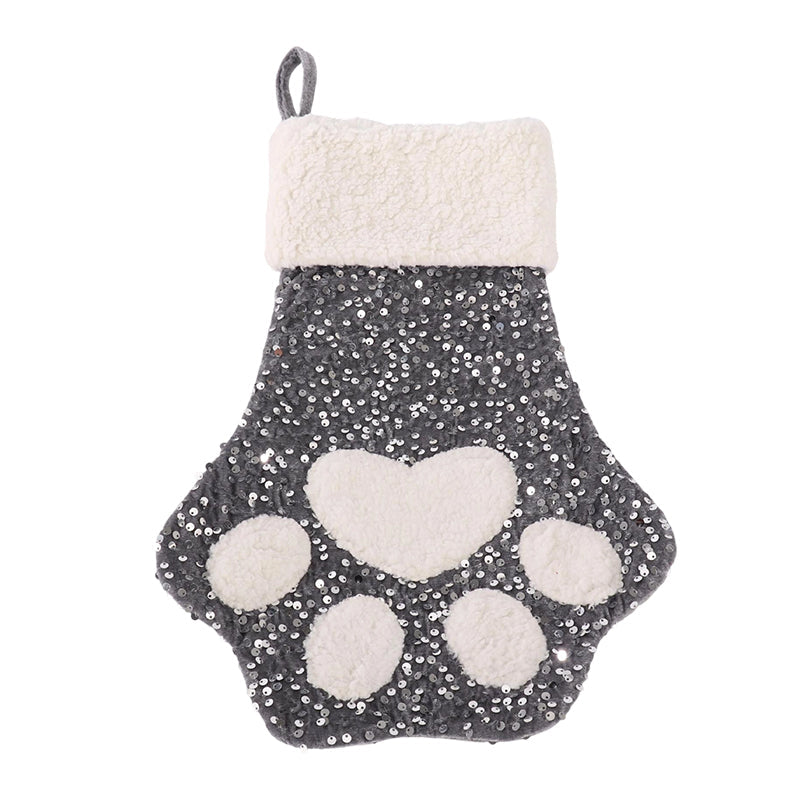 Cute Cat Paw Shaped Christmas Stocking Decor