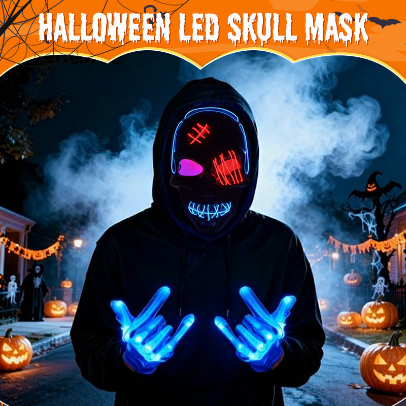 💀🎃Halloween LED Skull Mask -👏Most Popular in 2025!