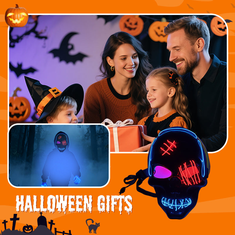 💀🎃Halloween LED Skull Mask -👏Most Popular in 2025!