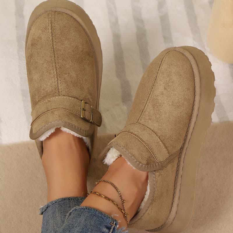 Women's Winter Buckle Plush-Lined Ankle Boots