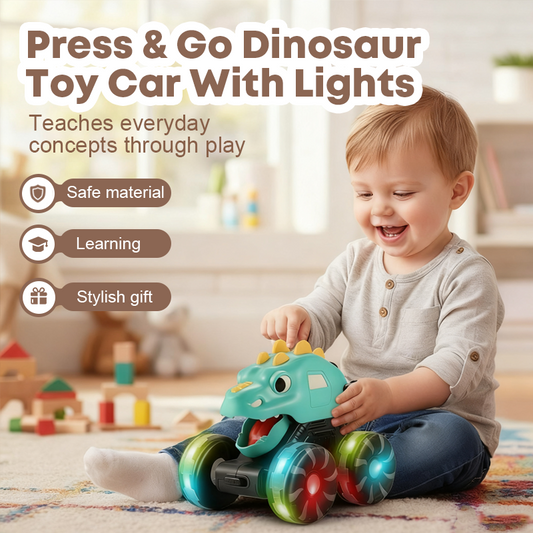 🦖2025 Hot Sale --50% Off🚙Press & Go Dinosaur Toy Car with Lights🎁
