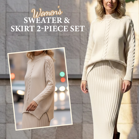 Women’s Chunky Knit Sweater & Skirt 2-Piece Set