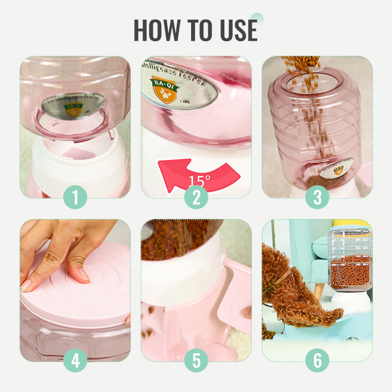 1.8L Smart Paw-Press Food Dispenser For Pets