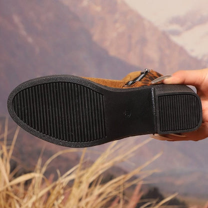 Brown Leopard Print Ankle Boots