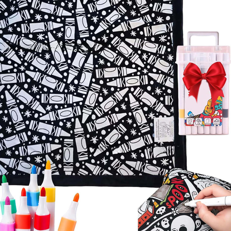 🔥LAST DAY SALE 50% OFF🔥 DIY Coloring Blanket with Markers💖Unique items💖