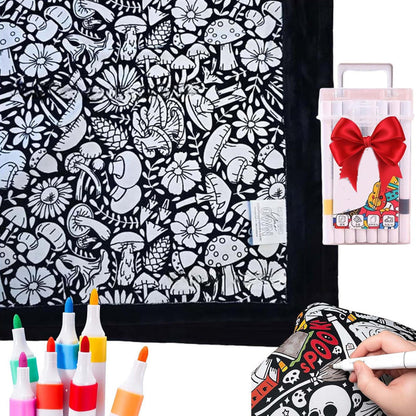 🔥LAST DAY SALE 50% OFF🔥 DIY Coloring Blanket with Markers💖Unique items💖