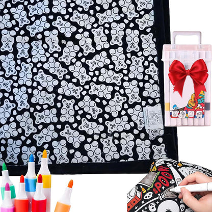 🔥LAST DAY SALE 50% OFF🔥 DIY Coloring Blanket with Markers💖Unique items💖
