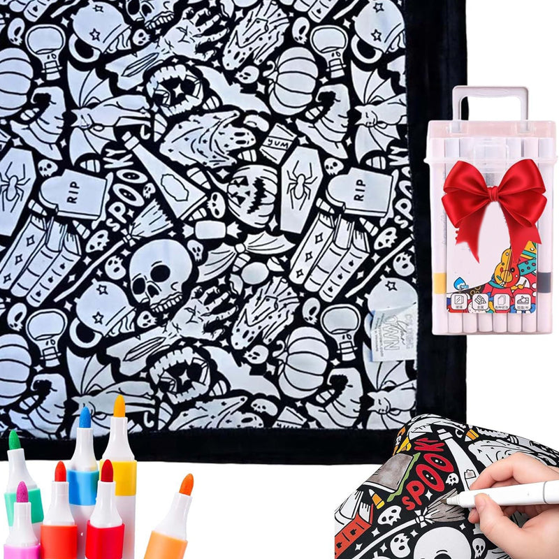 🔥LAST DAY SALE 50% OFF🔥 DIY Coloring Blanket with Markers💖Unique items💖