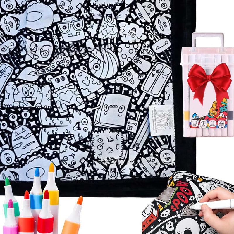 🔥LAST DAY SALE 50% OFF🔥 DIY Coloring Blanket with Markers💖Unique items💖