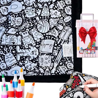 🔥LAST DAY SALE 50% OFF🔥 DIY Coloring Blanket with Markers💖Unique items💖