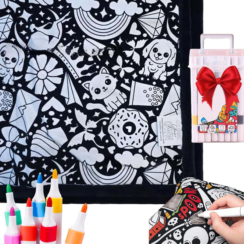 🔥LAST DAY SALE 50% OFF🔥 DIY Coloring Blanket with Markers💖Unique items💖