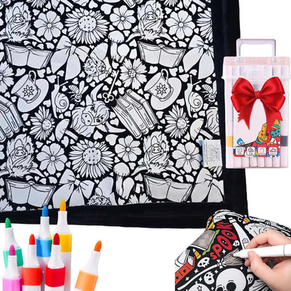 🔥LAST DAY SALE 50% OFF🔥 DIY Coloring Blanket with Markers💖Unique items💖