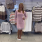 Women's Long-Sleeved Loose Round-Neck Dress