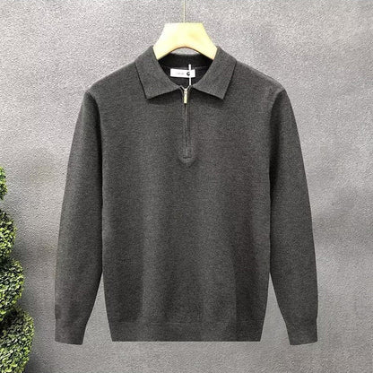 Men's Casual Quarter Zip Knit Sweater