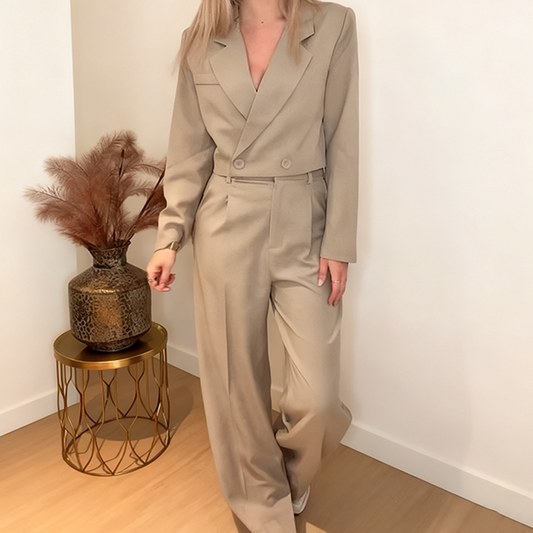 Women's Fashionable Jacket & Pants 2-Piece Suit