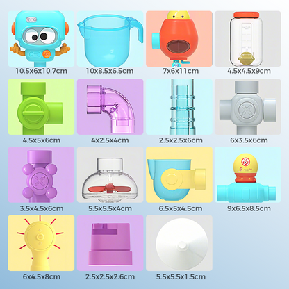 Waterworks Pipe Bath Toy Set for Kids