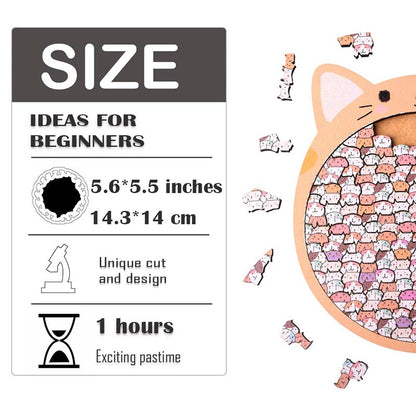 Cat Shaped Wooden Jigsaw Puzzle