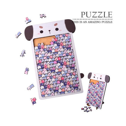 Cat Shaped Wooden Jigsaw Puzzle