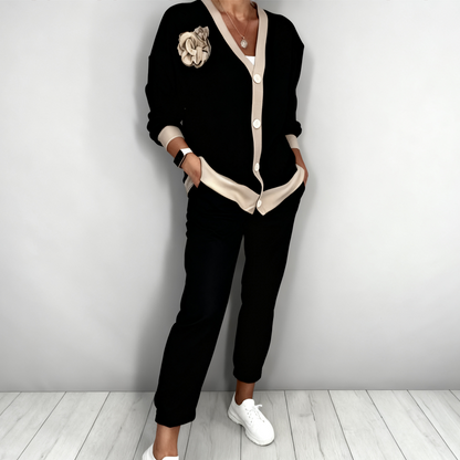 ⏳Time-Limited Special⏰Women’s Casual V-Neck Top & High Waist Pants 2-Piece Set