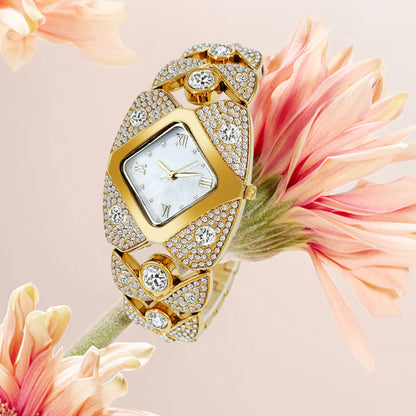 Women's Retro Quartz Watch with Sparkling Rhinestones